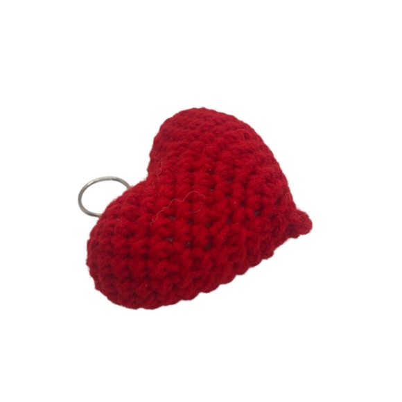 Crochet Heart Bag Charm ❤️ Love On The Go Red Heart Keychain Bag Accesso… - Picture 15 of 17
